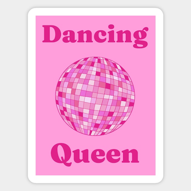 Dancing queen. Pink Disco Ball illustration Magnet by WeirdyTales